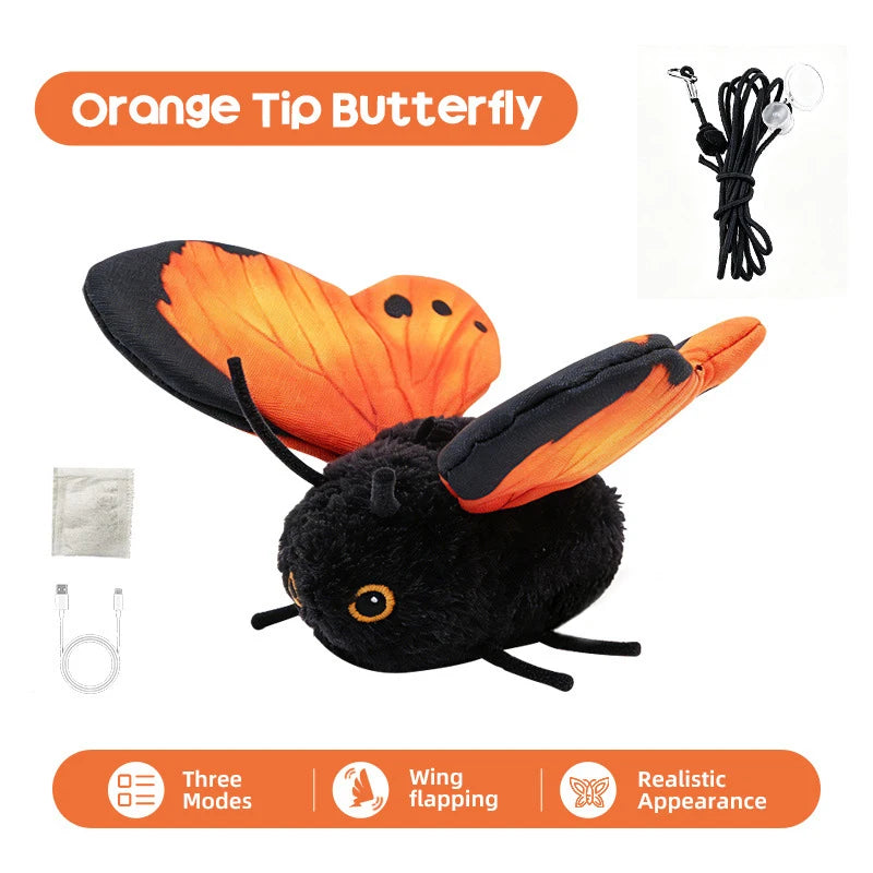 Interactive Flapping Butterfly Cat Toy With Realistic Motion