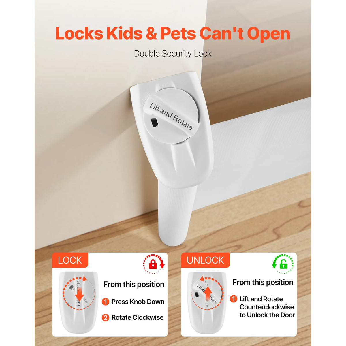 SucceBuy Retractable Baby Gate With Security Lock Mesh Barrier