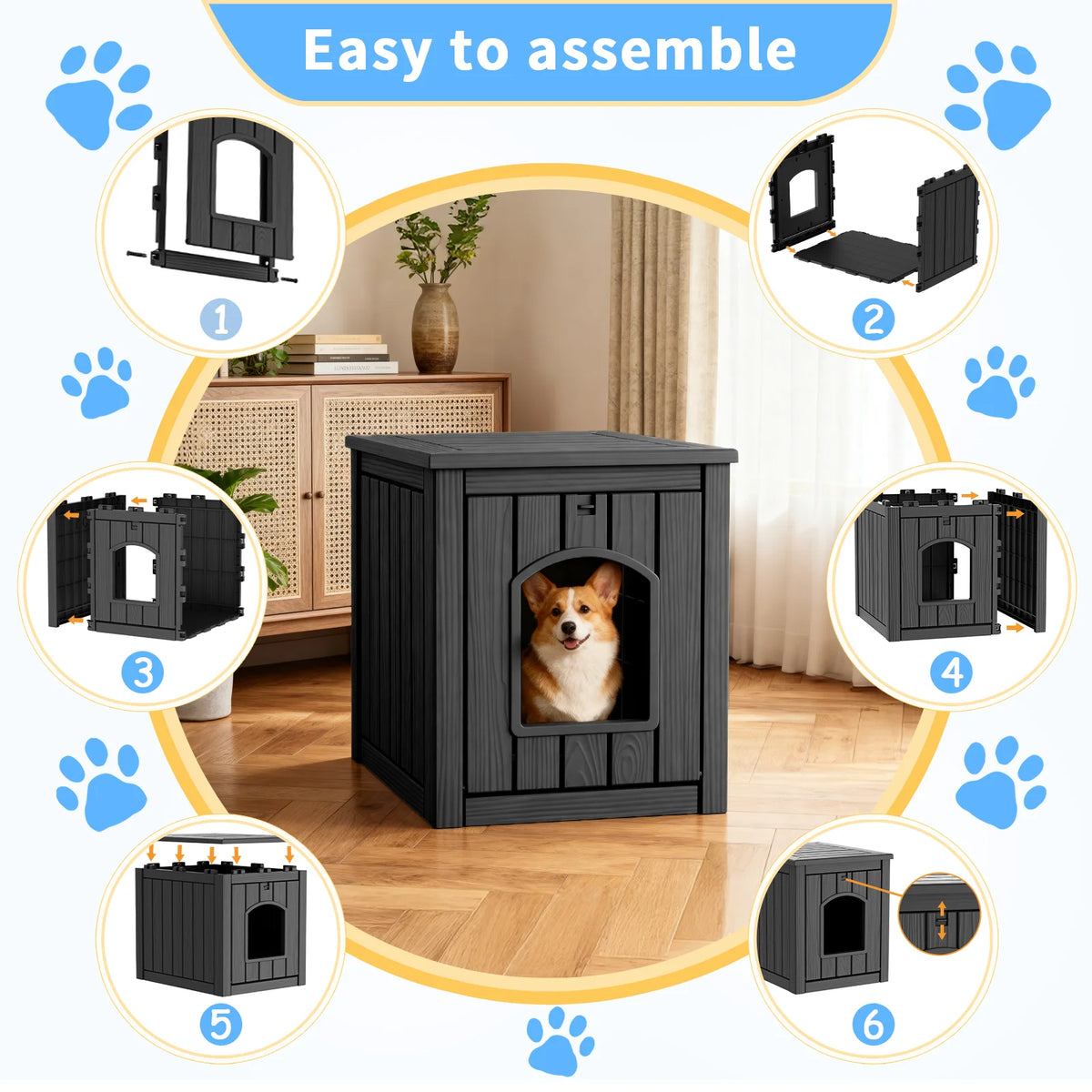 Waterproof Resin Pet House End Table For Cats And Dogs