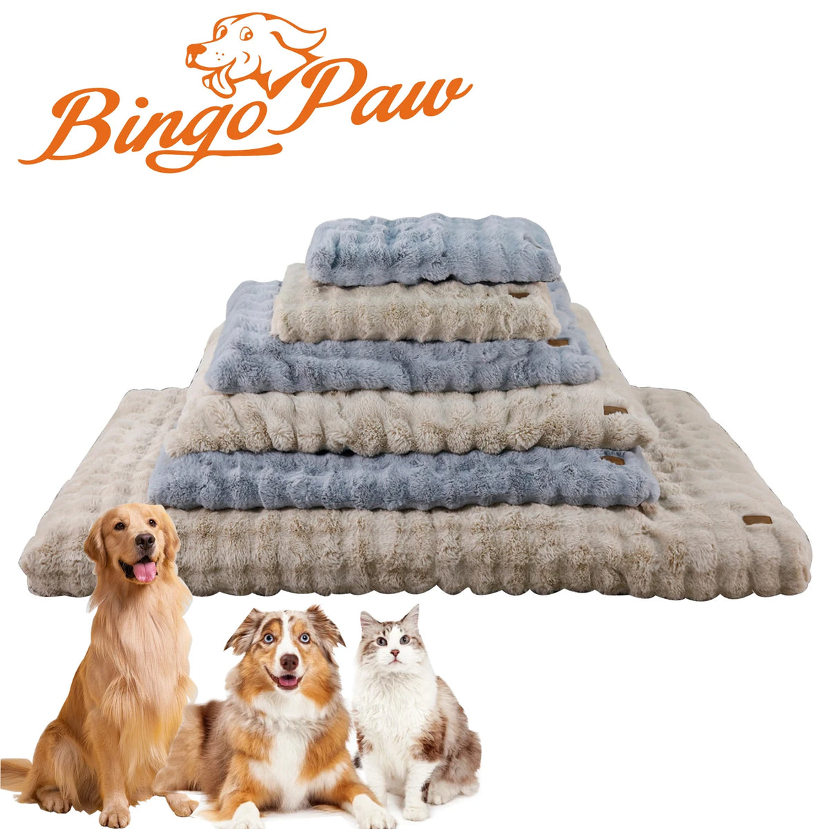 Bingopaw Plush Calming Dog And Cat Bed With Foam Base