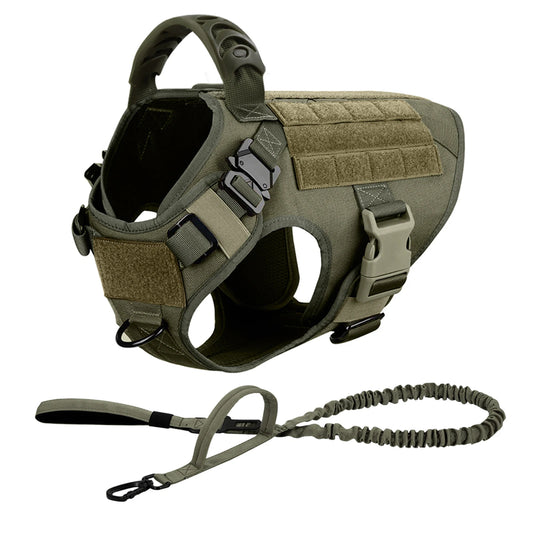 Military Tactical Dog Harness Leash Set For Training