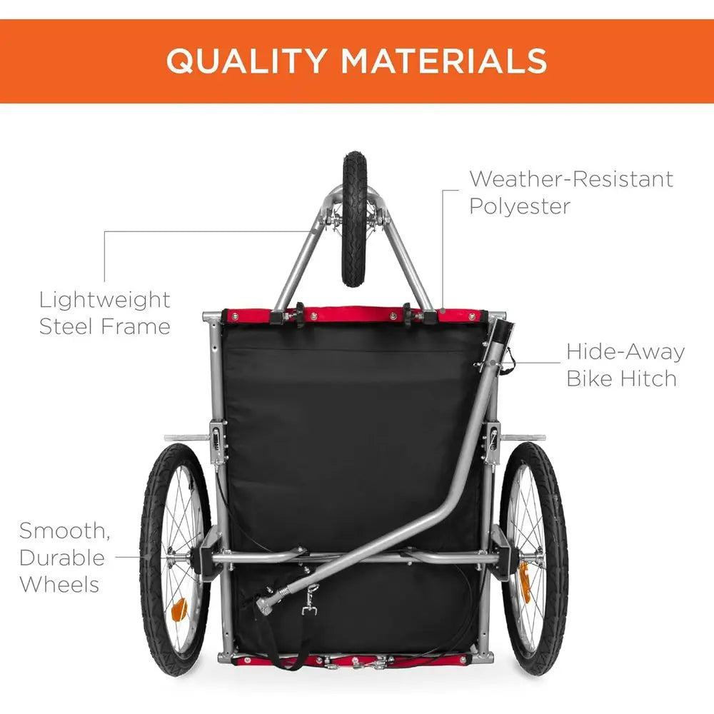 Sturdy Dog Bike Trailer And Stroller With Independent Suspension