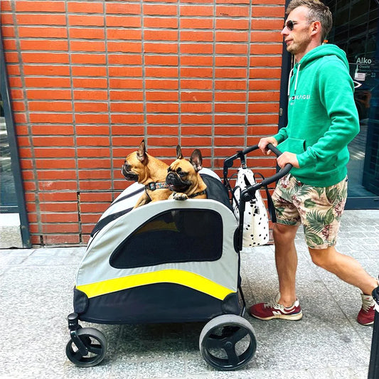 Premium Foldable Dog Stroller With Four Swivel Wheels For Pets