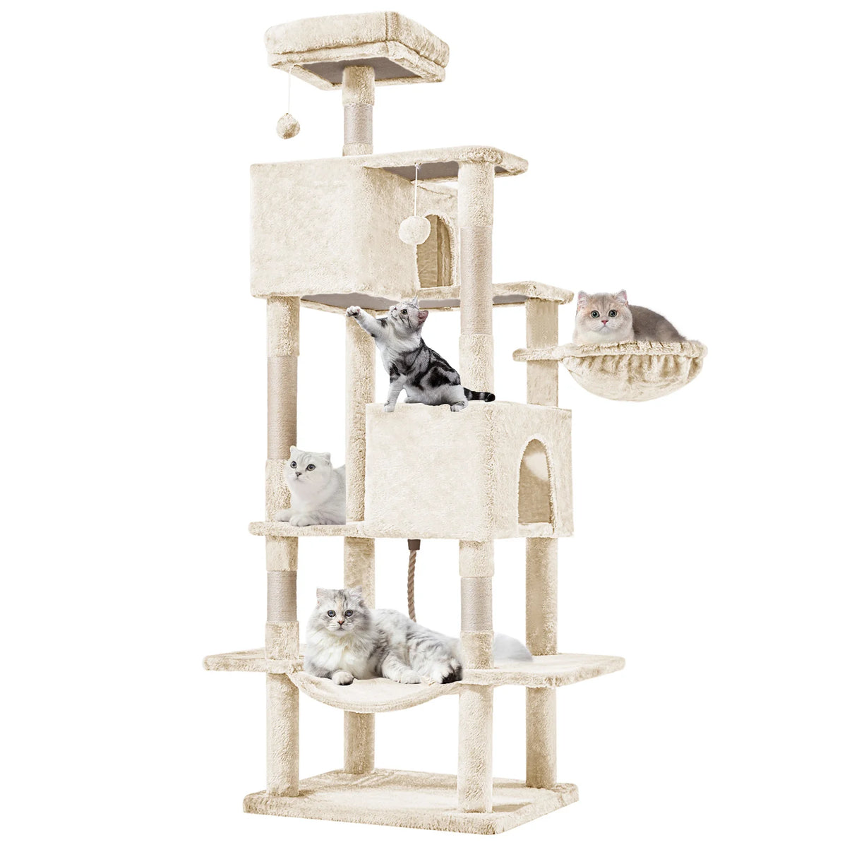 MCQ Multi Tier Cat Climbing Tower With Sisal Scratching Posts