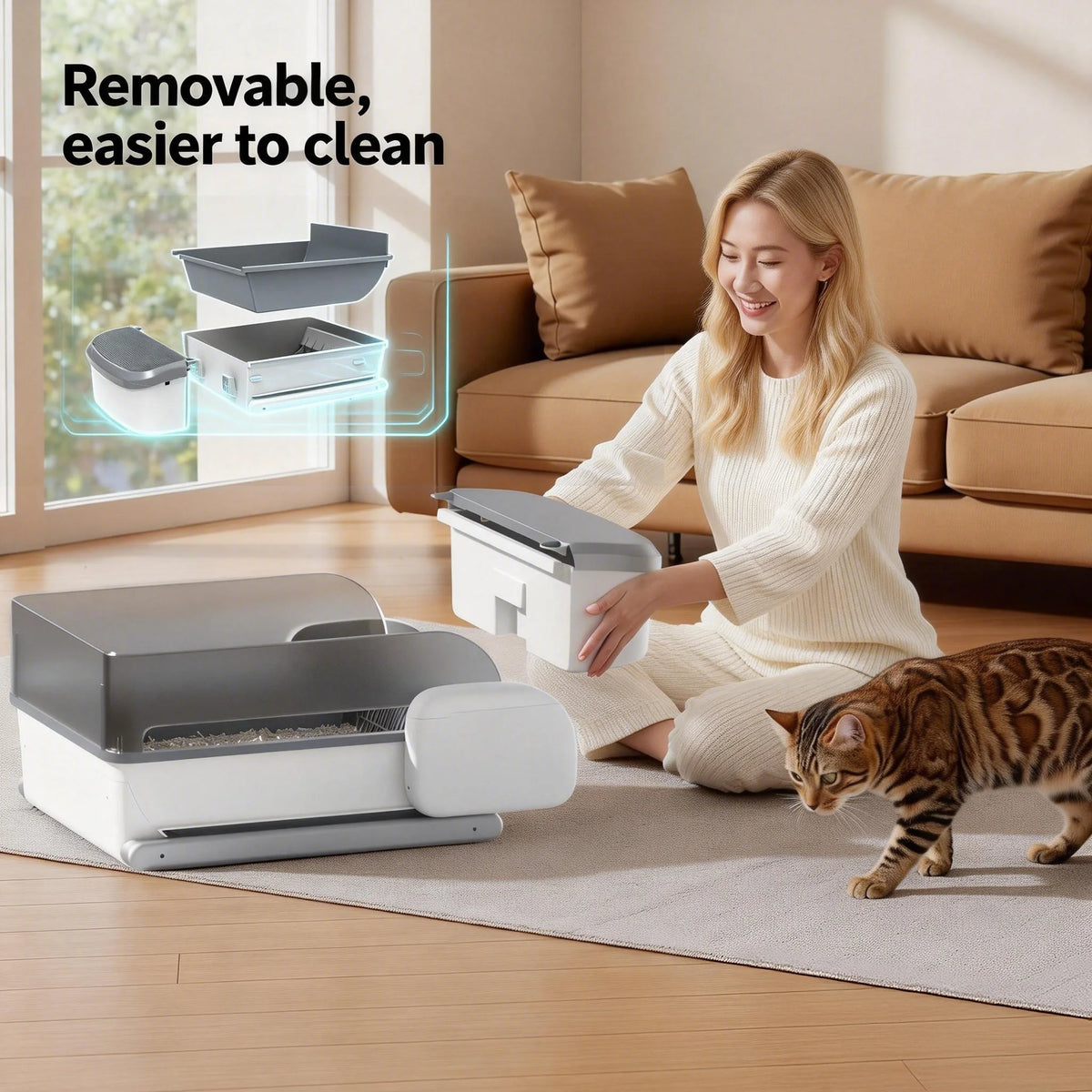 Automatic Self Cleaning Litter Box For Cats With App Control