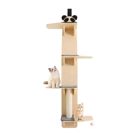 Door Hanging Cat Tower Tiered Wood Shelves Scratching Board