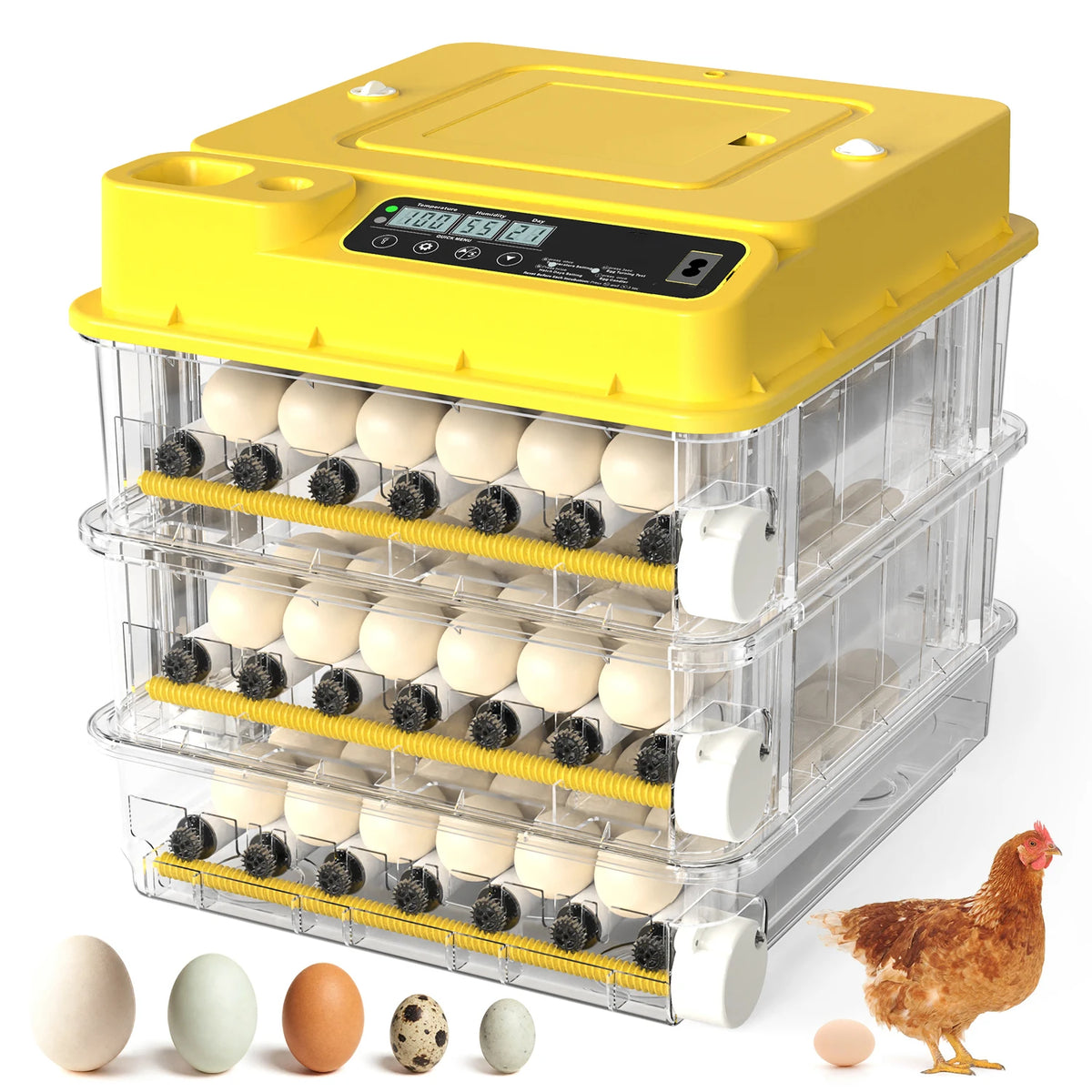 36-216 Egg Incubator for Hatching Eggs, Fully Automatic Egg Incubator with Auto Temp/Water/Turning, for Chicken Duck Goose