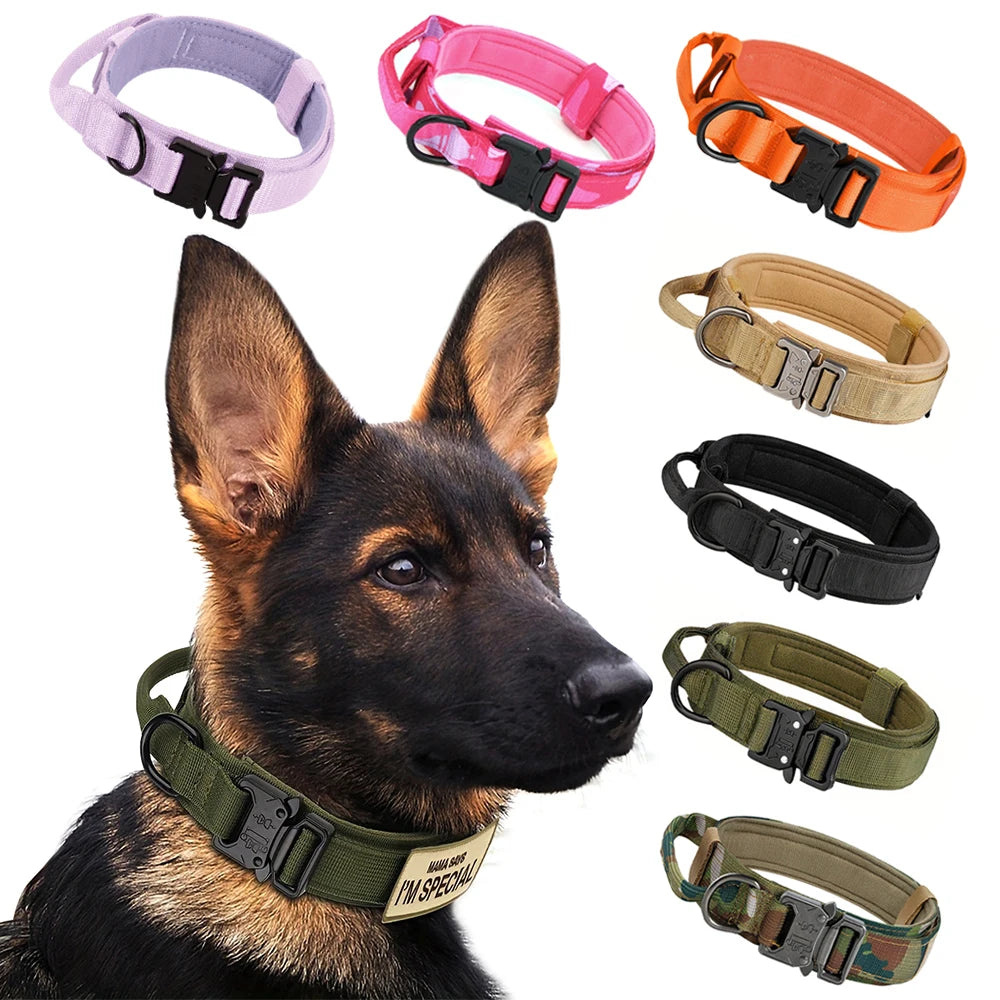 Tactical Nylon Dog Collar And Leash Set With Quick Release