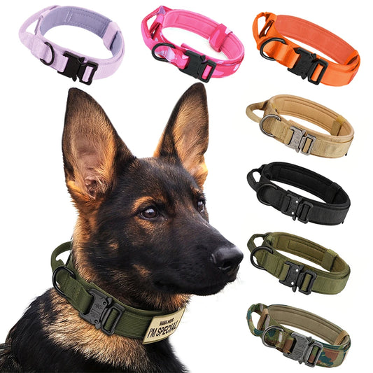 Tactical Nylon Dog Collar And Leash Set With Quick Release