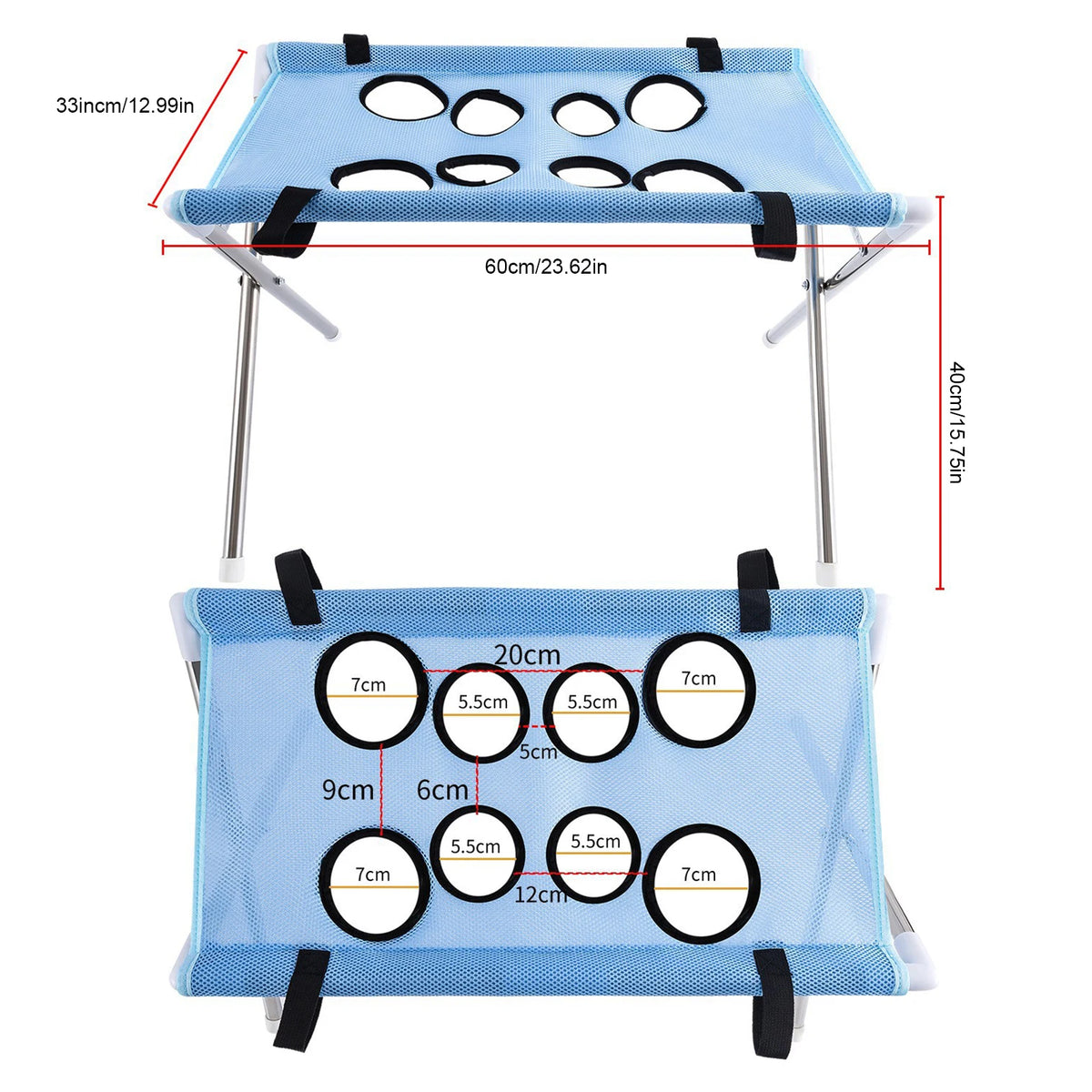 Pet Bathing Hammock with Eight Holes Foldable Pet Grooming Table Pet Washing Station for Picking Ears Nail Clipping Home
