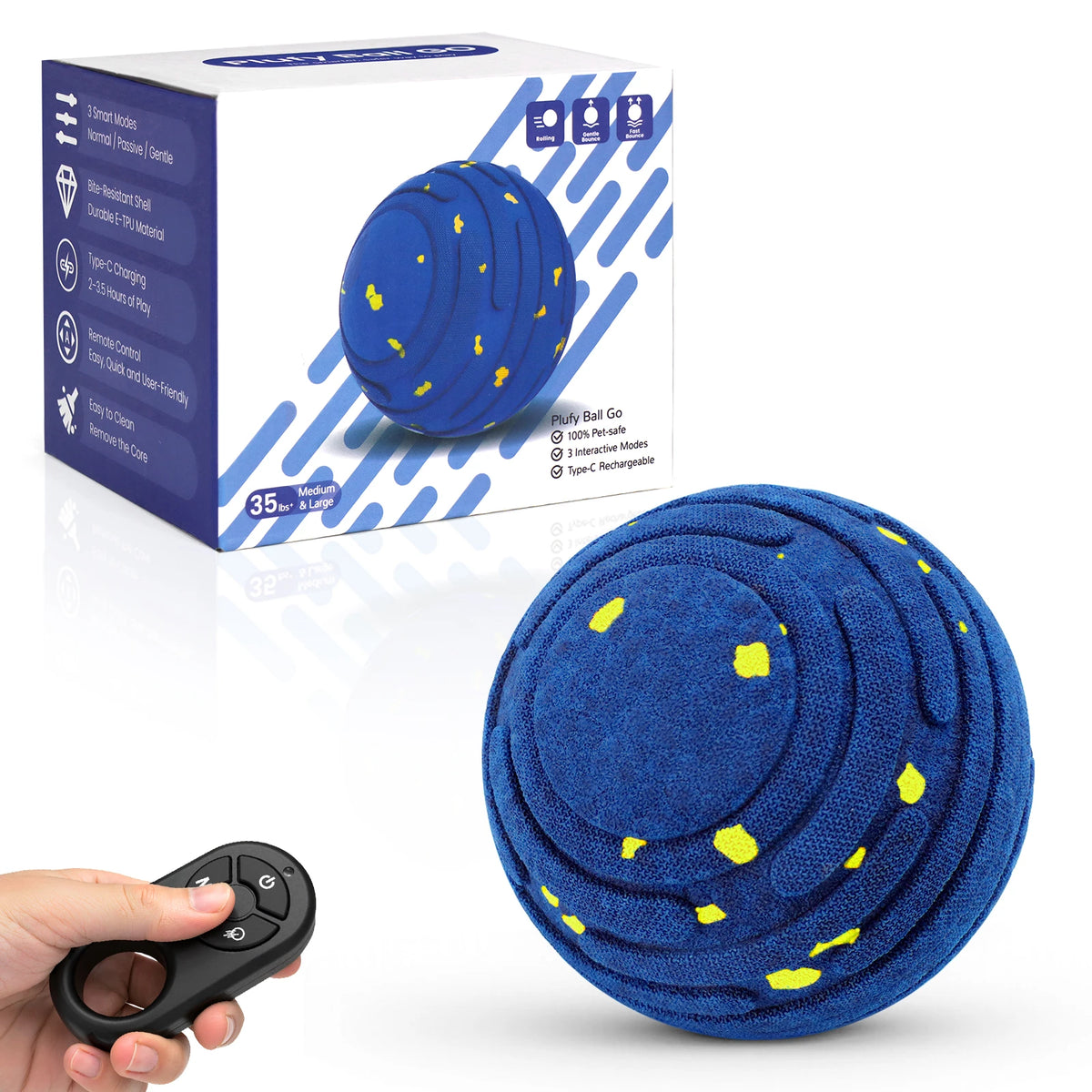 Smart Interactive Dog Toy Indestructible Rechargeable ETPU Automatic Ball