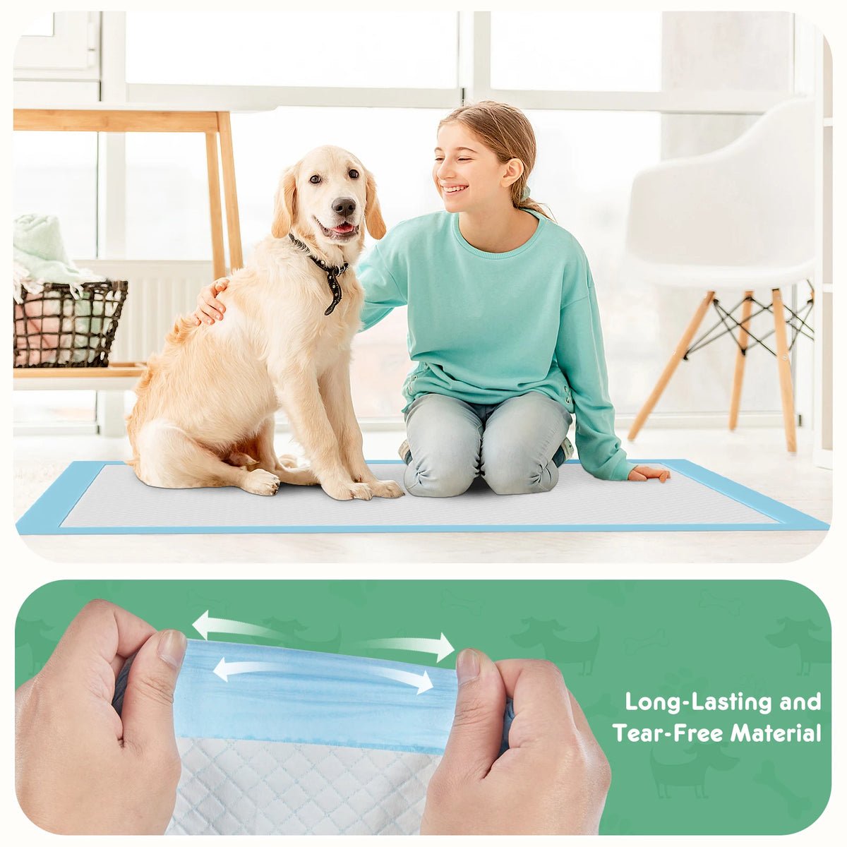JHK Disposable Dog Pee Pads, Super Absorbent Leakproof Puppy Pads