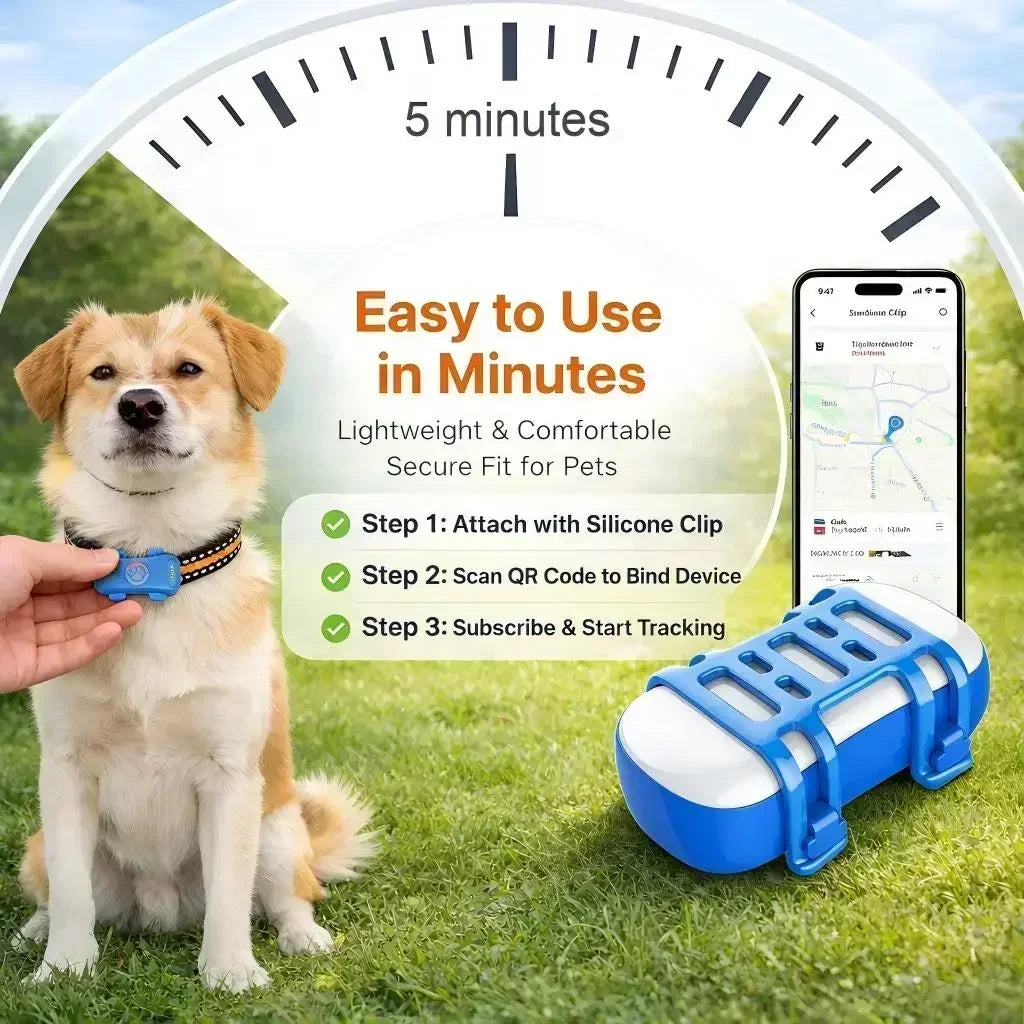 Wanwaytech 4G GPS Pet Tracker With Real Time Location Tracking