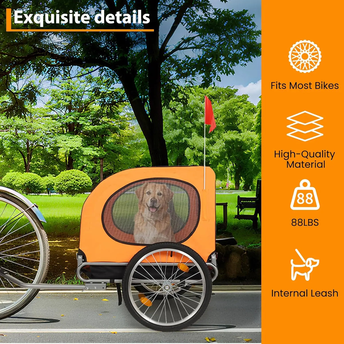 Twister Foldable Dog Bike Trailer Heavy Duty Pet Carrier