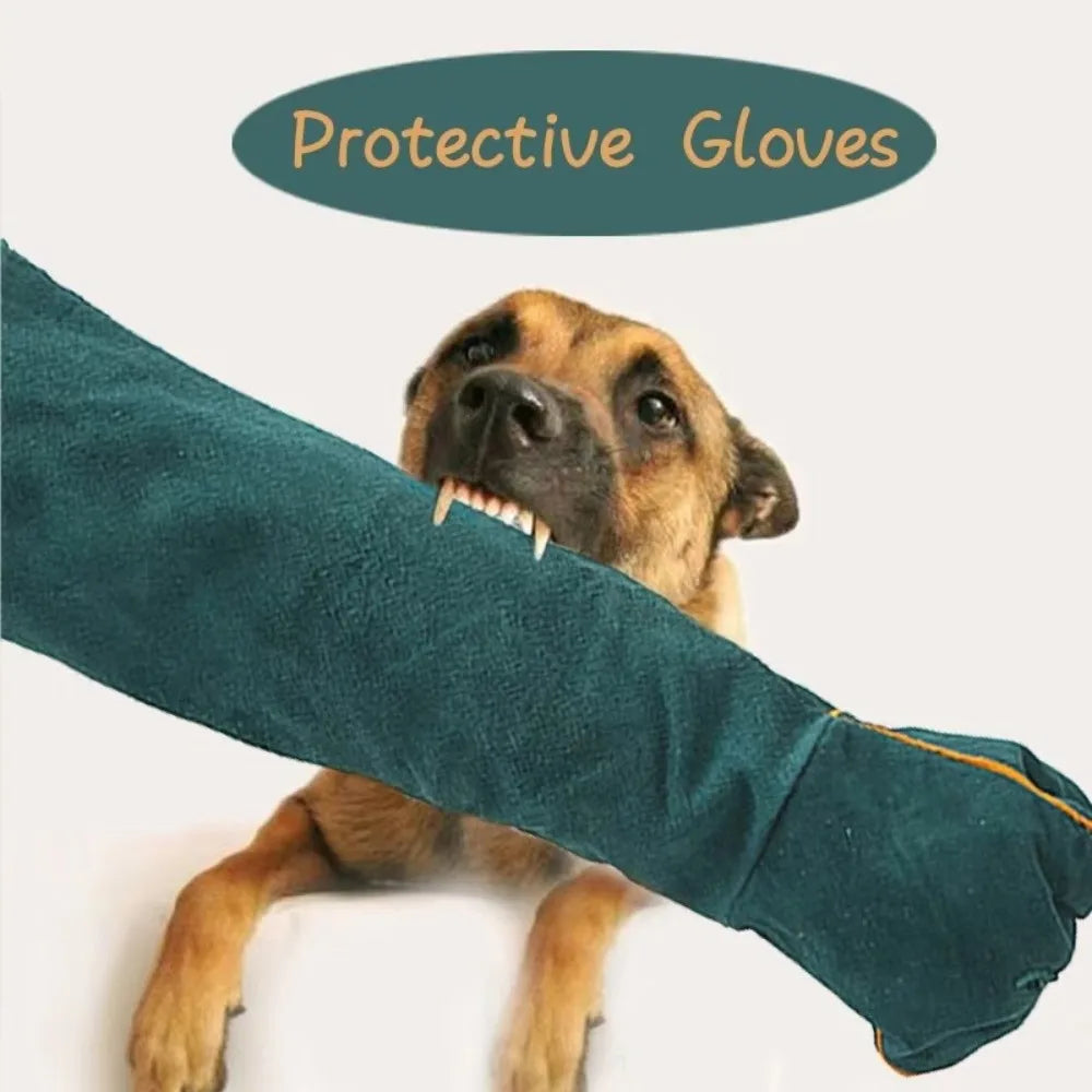 Cowhide Cat Bite Resistant Wrestling Gloves for Pet Handling Protection