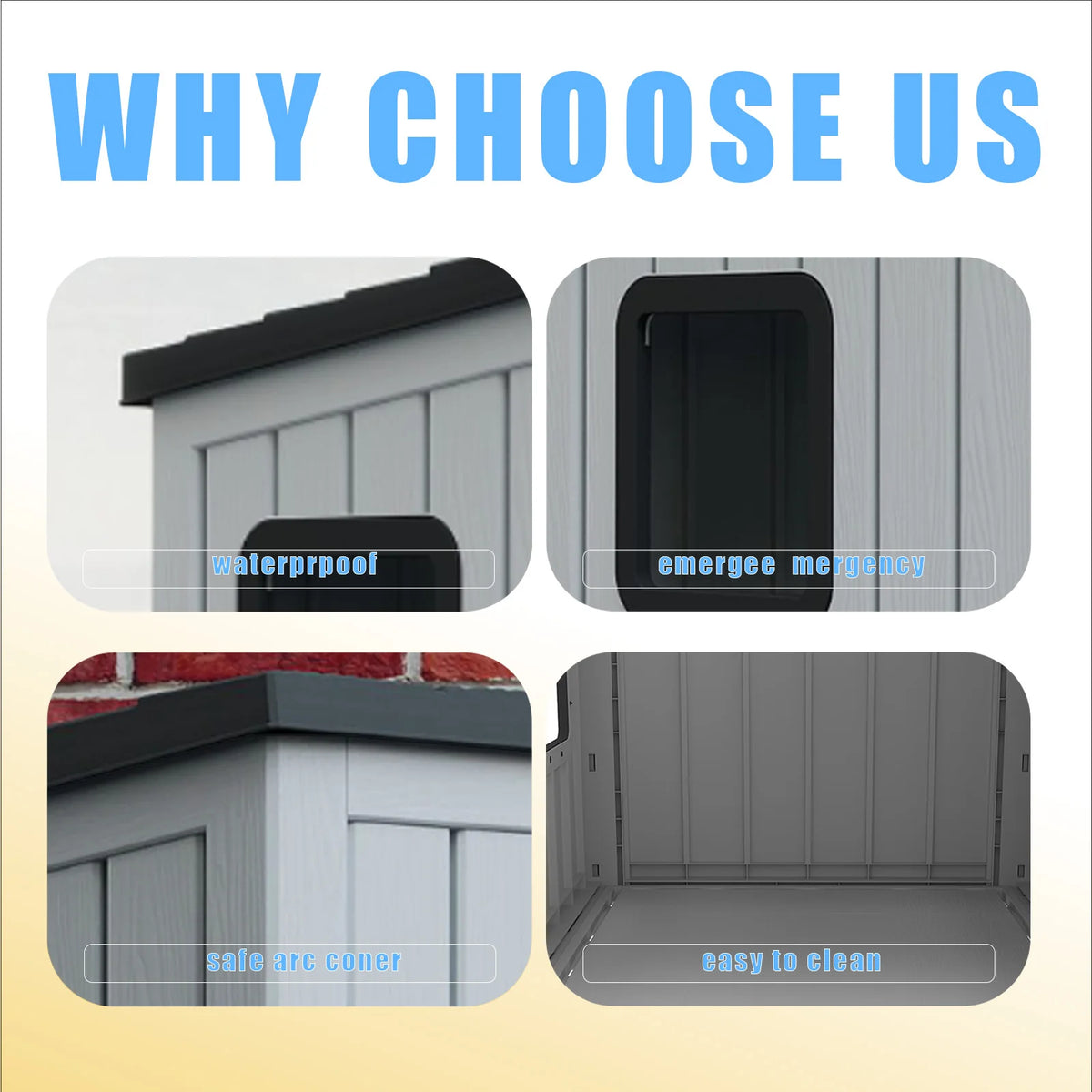 Waterproof Sloped Roof Plastic Pet Cabin For Indoor Outdoor Use