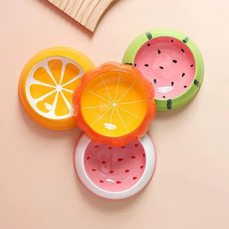 Fruit Shaped Slow Feeder Pet Bowl for Cats and Dogs