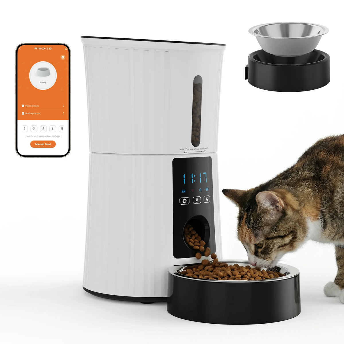 Automatic WiFi Cat Feeder With App Control Dual Power Supply