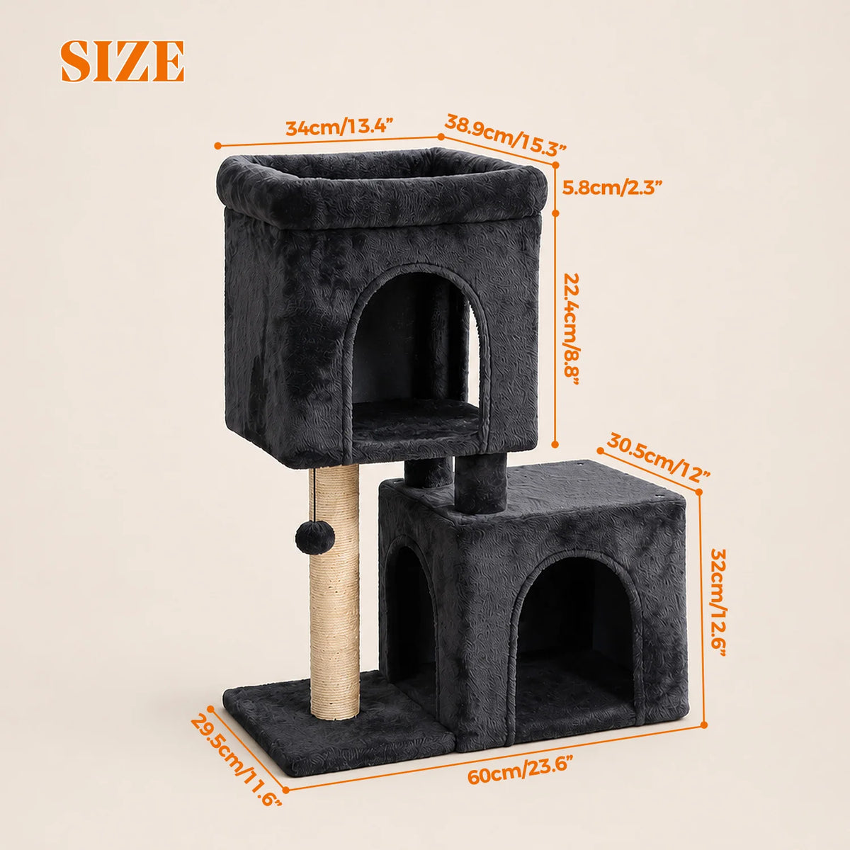 PAWZ Road Dual Condo Cat Tree With Sisal Scratching Post