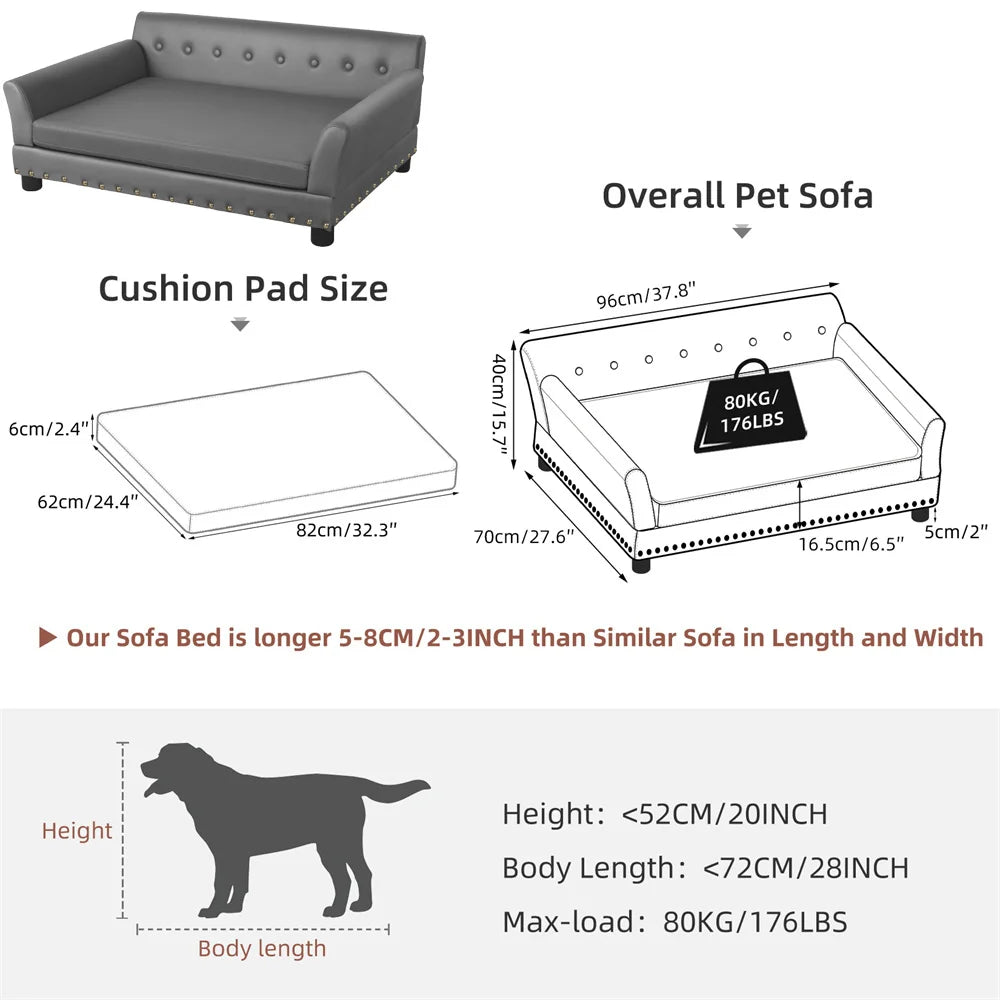 Borwart Premium Raised Pet Sofa Bed For Dogs And Cats