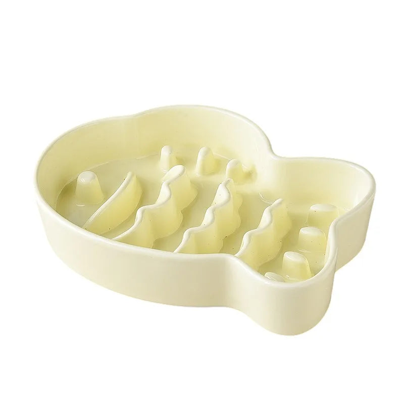 Ceramic Dog Slow Feeder Anti Choking Non Slip Pet Bowl