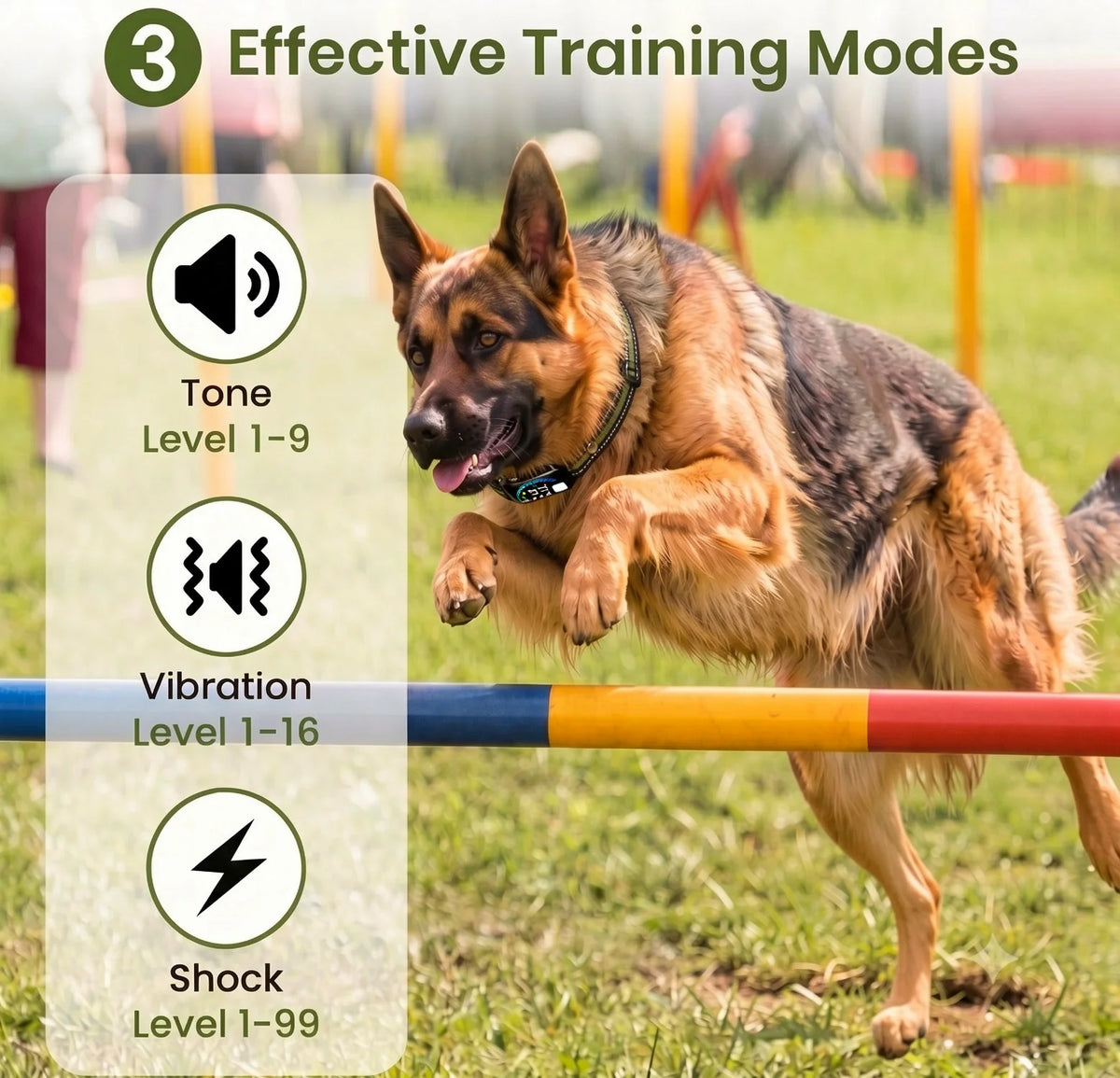 PaiPaitek Automatic Anti Bark Dog Training Collar Waterproof Shock Collar