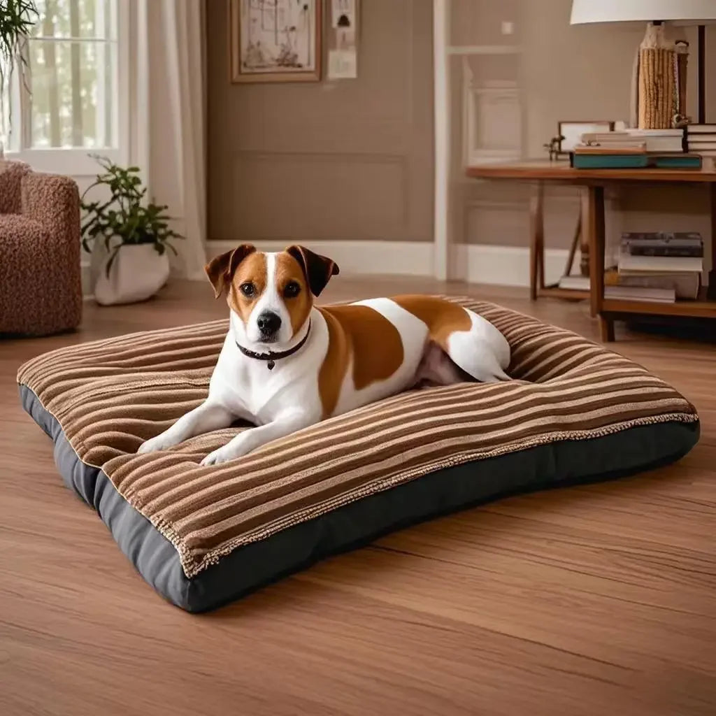 Cozy Corduroy Dog Couch Bed Pad for Large Pets Comfortable