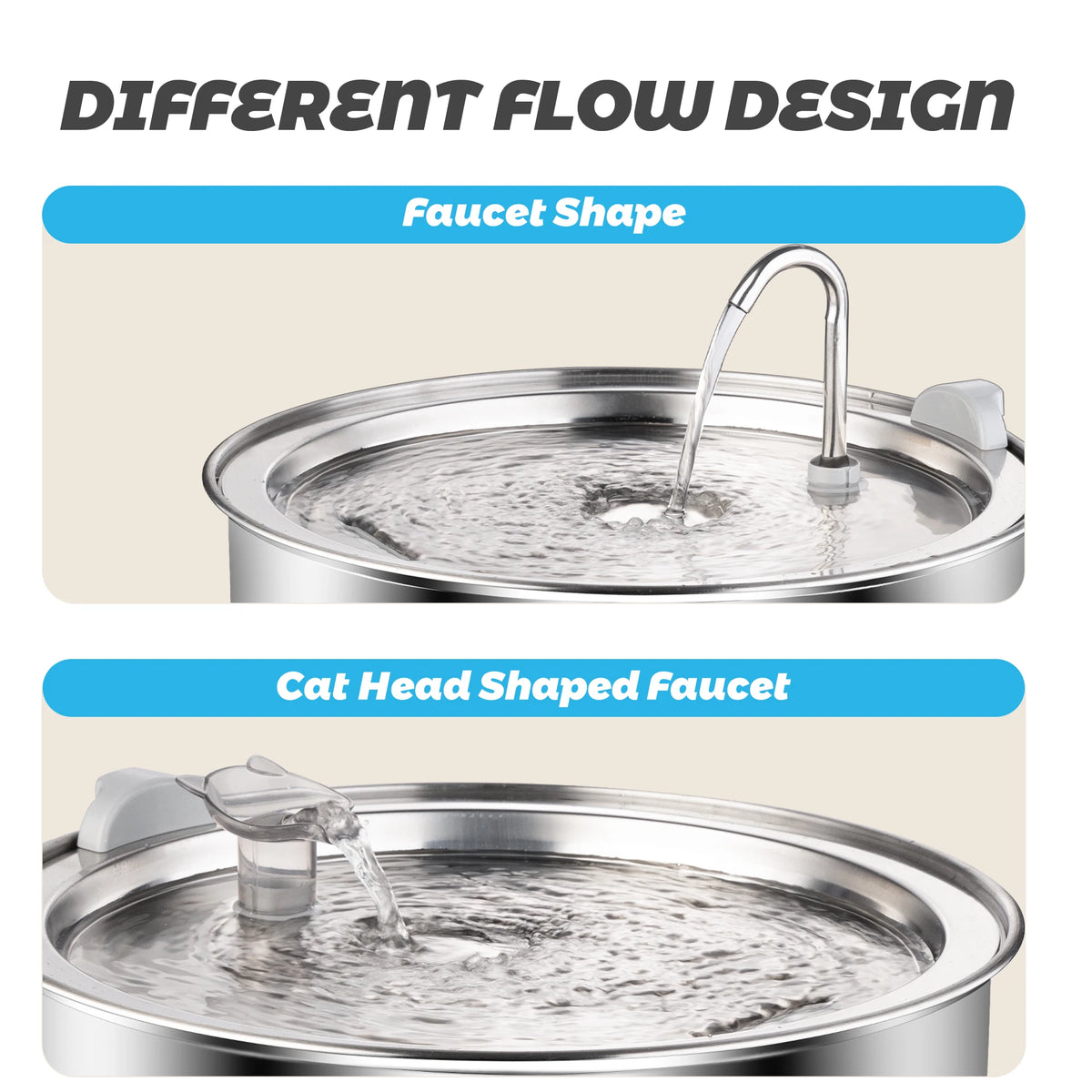 Stainless Steel Automatic Pet Water Fountain With Filter For Cats