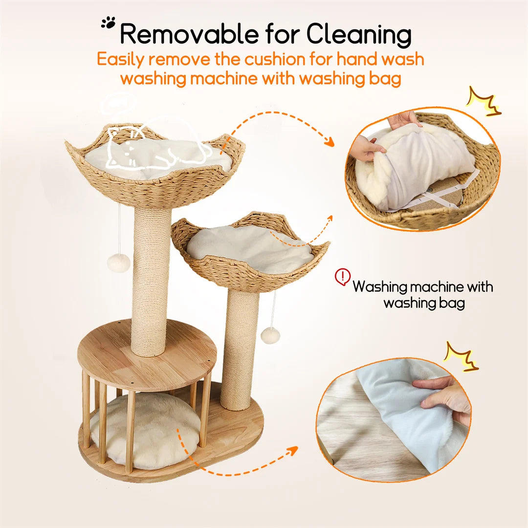 Bingopaw Indoor Cat Climbing Tower With Sisal Scratching Post