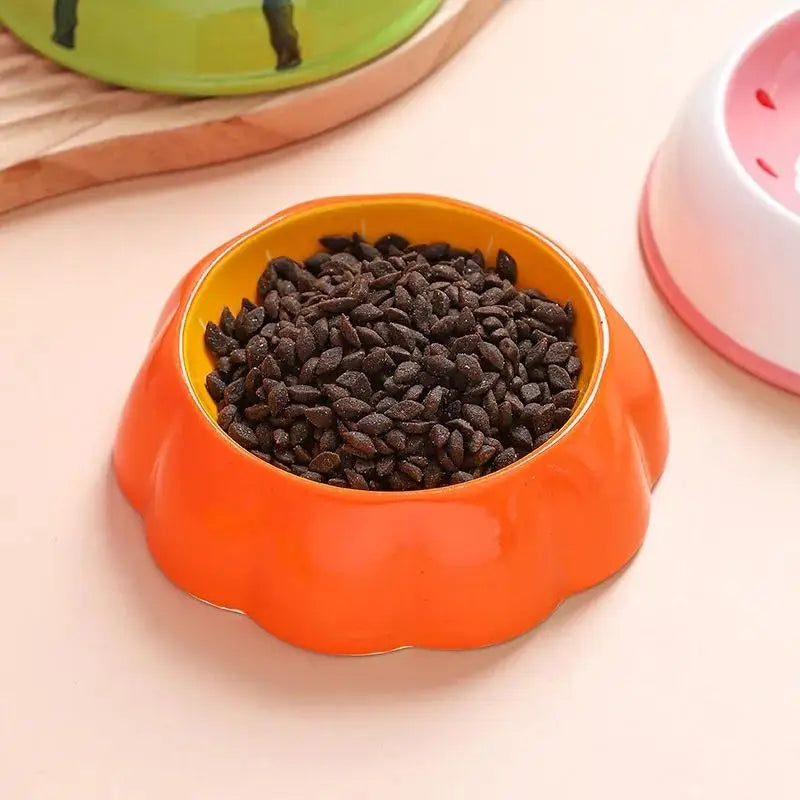 Fruit Shape Glass Slow Feeder Bowl for Cats and Dogs
