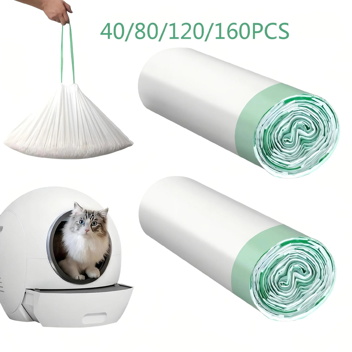 Heavy Duty Drawstring Cat Litter Box Liners For Easy Cleaning