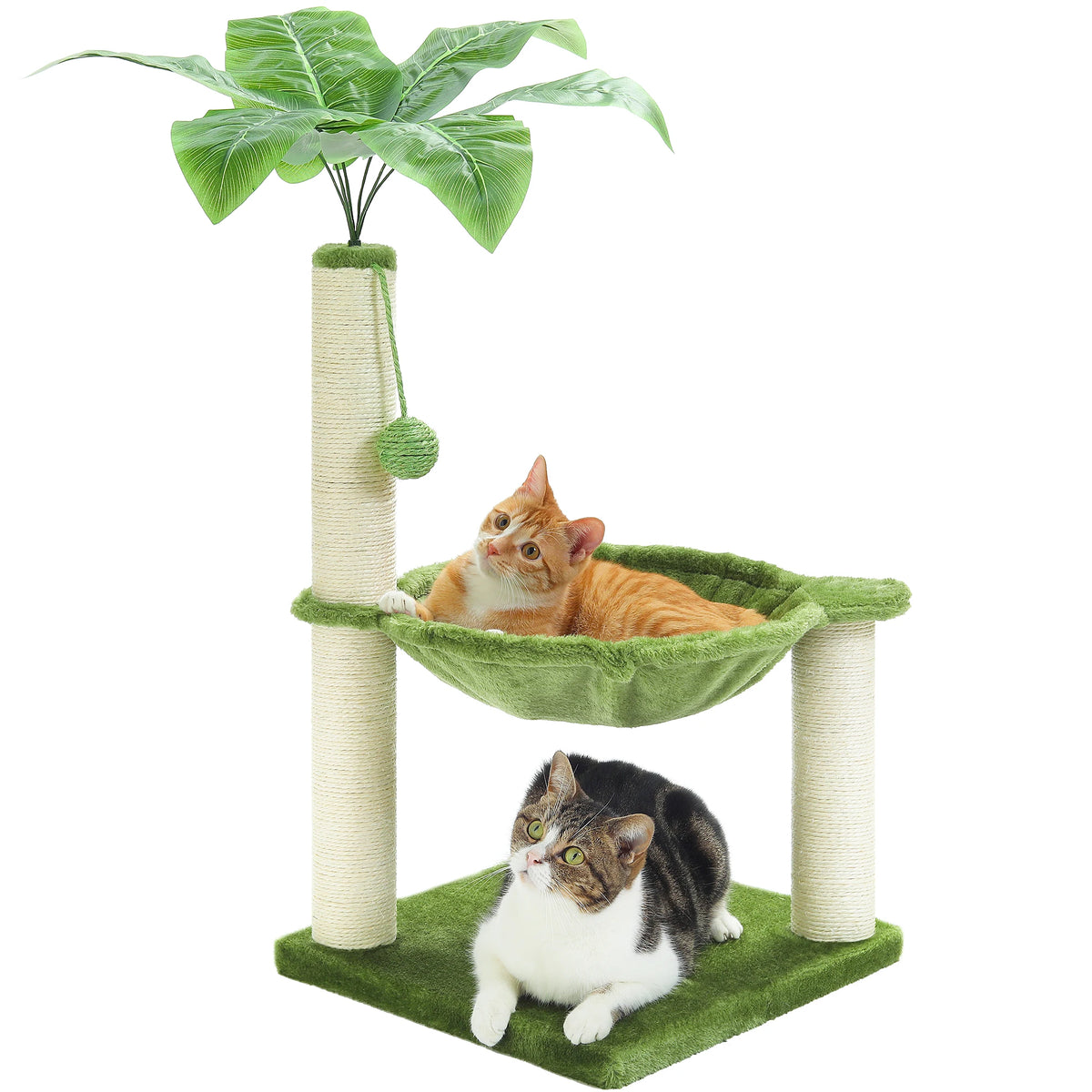 Pequlti Multi Level Cat Tree With Hammock And Sisal Posts