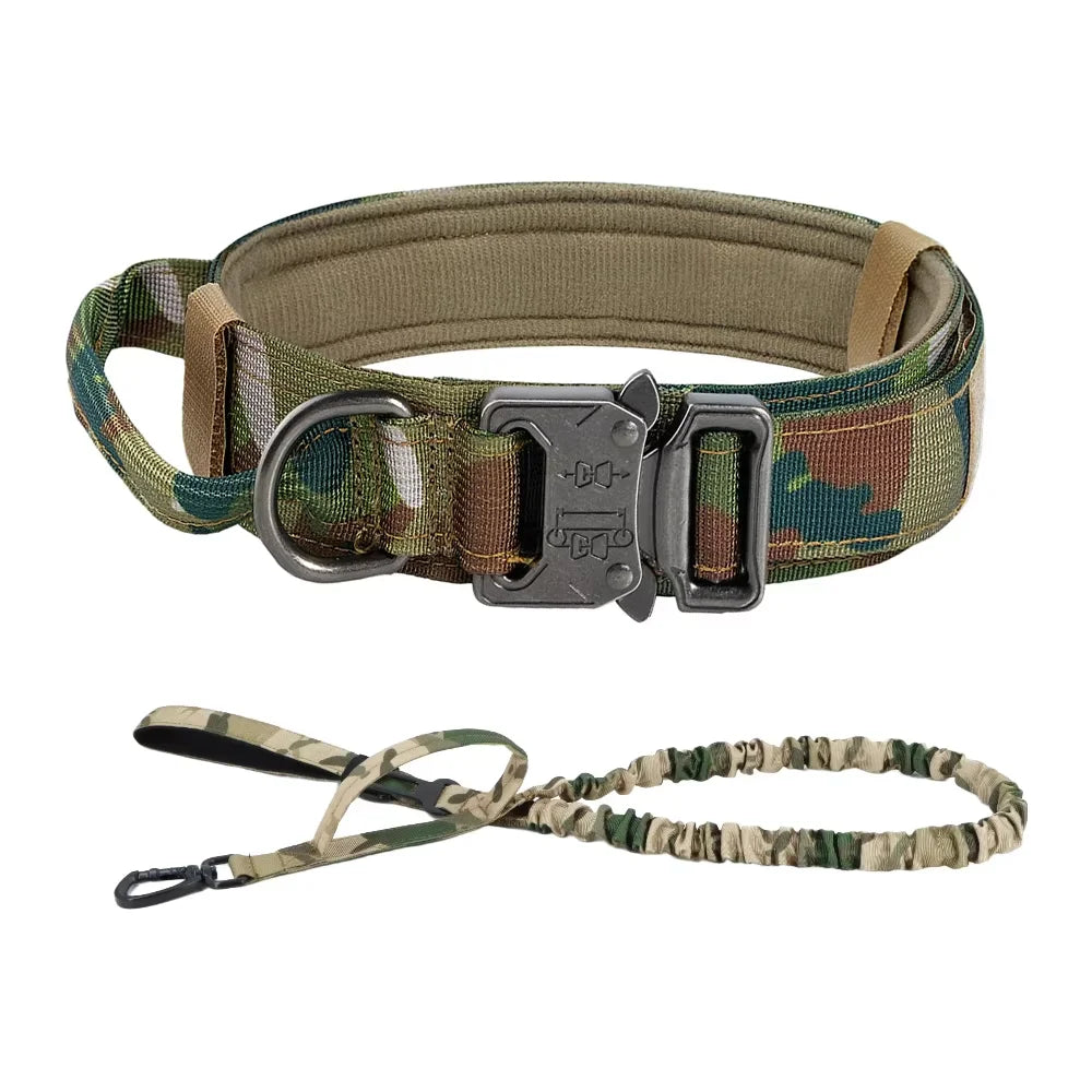 Tactical Nylon Dog Collar And Leash Set With Quick Release