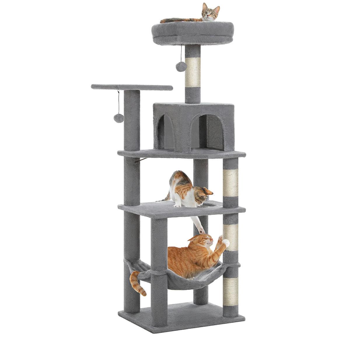 Pequlti Multi Level Cat Tree With Hammock And Sisal Posts