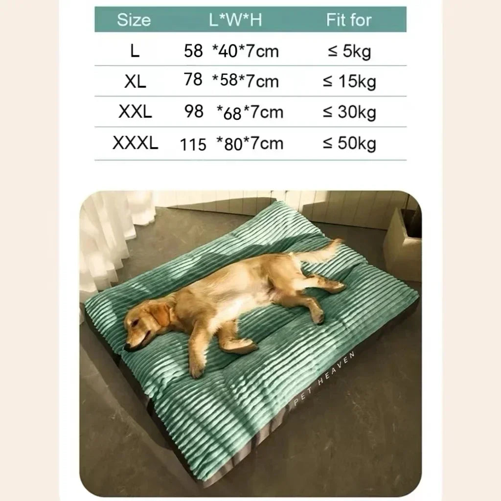 Cozy Corduroy Dog Couch Bed Pad for Large Pets Comfortable