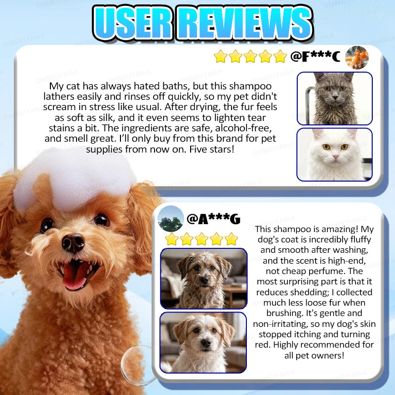 Waterless Dry Shampoo Foam for Cats and Dogs Pet Grooming