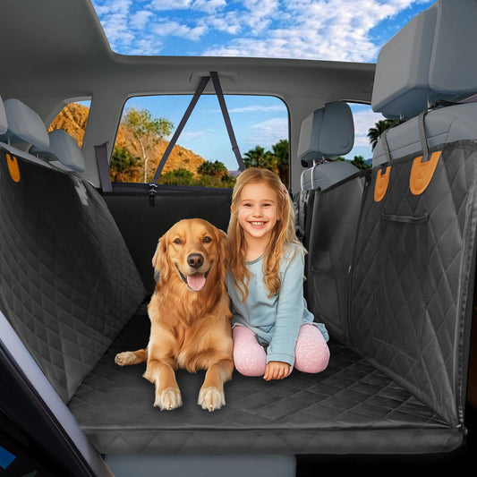 Borwart Waterproof Dog Car Seat Cover With Storage Pockets