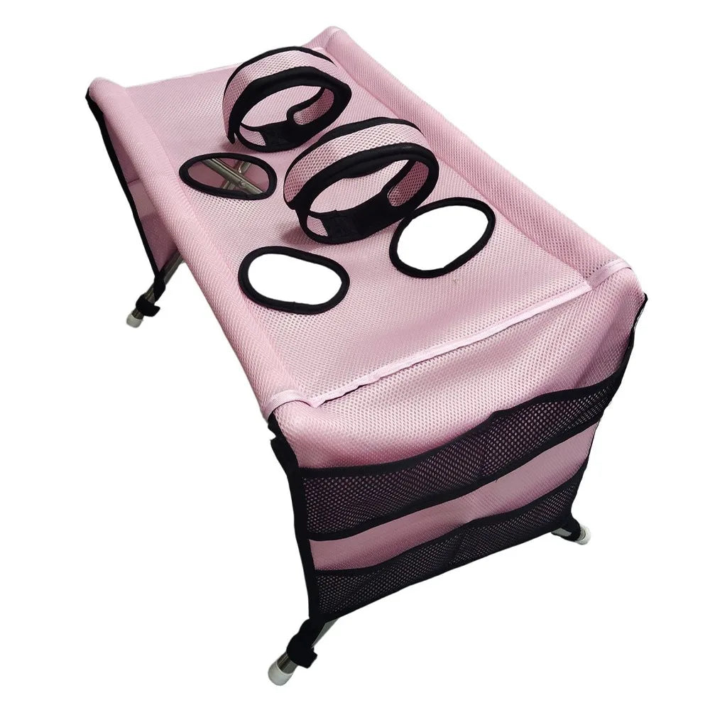 Folding Pet Grooming Hammock Anti-Scratch Quick Drying Pet Washing Station Sturdy with Support Frame Dog Grooming Table Pet Care