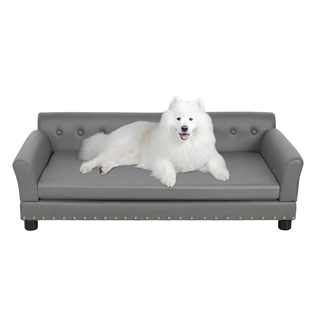 BINGOPAW Waterproof Leather Elevated Dog Sofa Bed For Indoor Pets