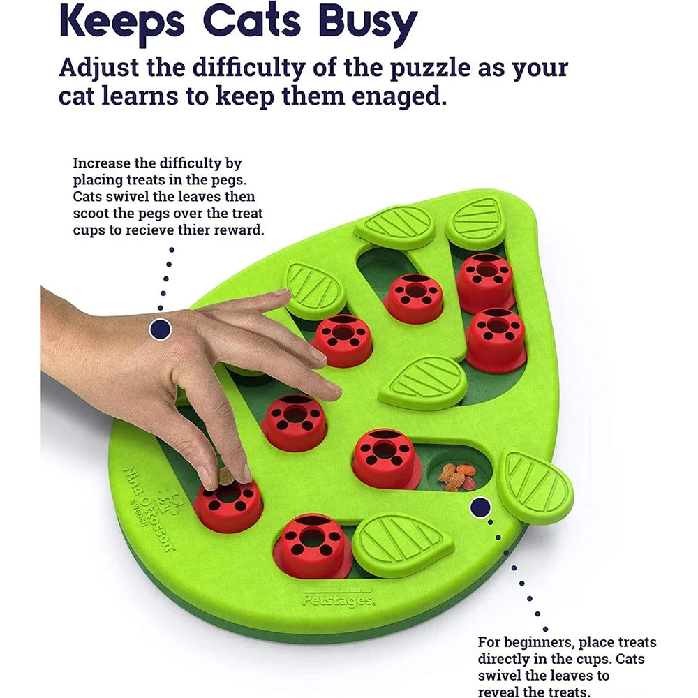 Interactive Cat Puzzle Toy Slow Feeder And Scratch Board for Indoor Cats