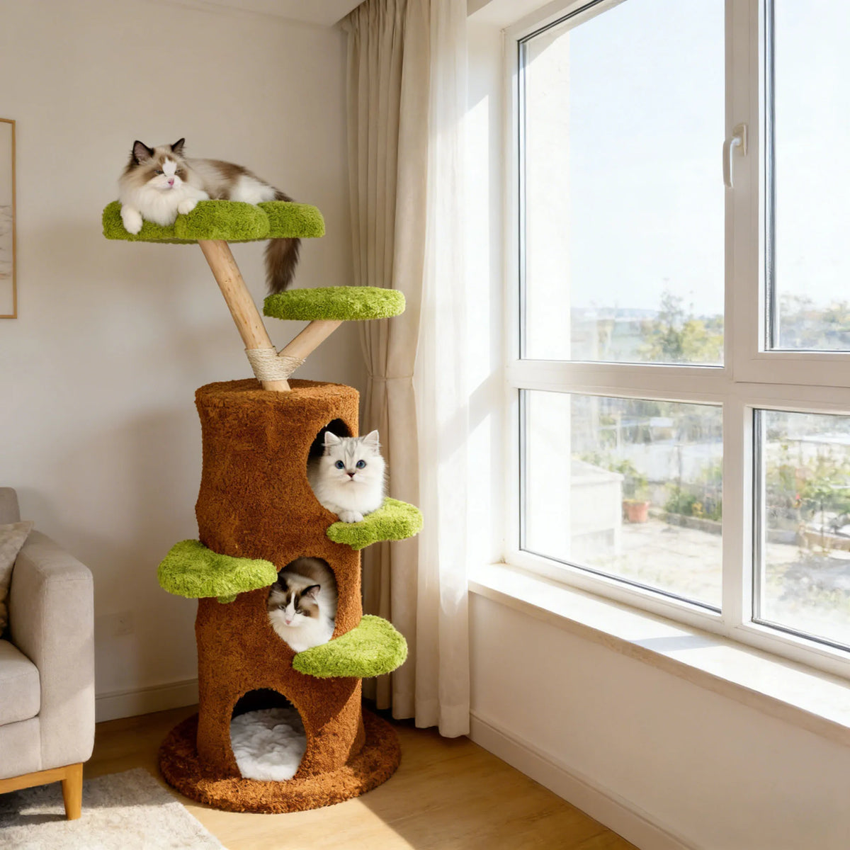 Bingopaw Multi Level Indoor Cat Tree With Sisal Scratching Posts
