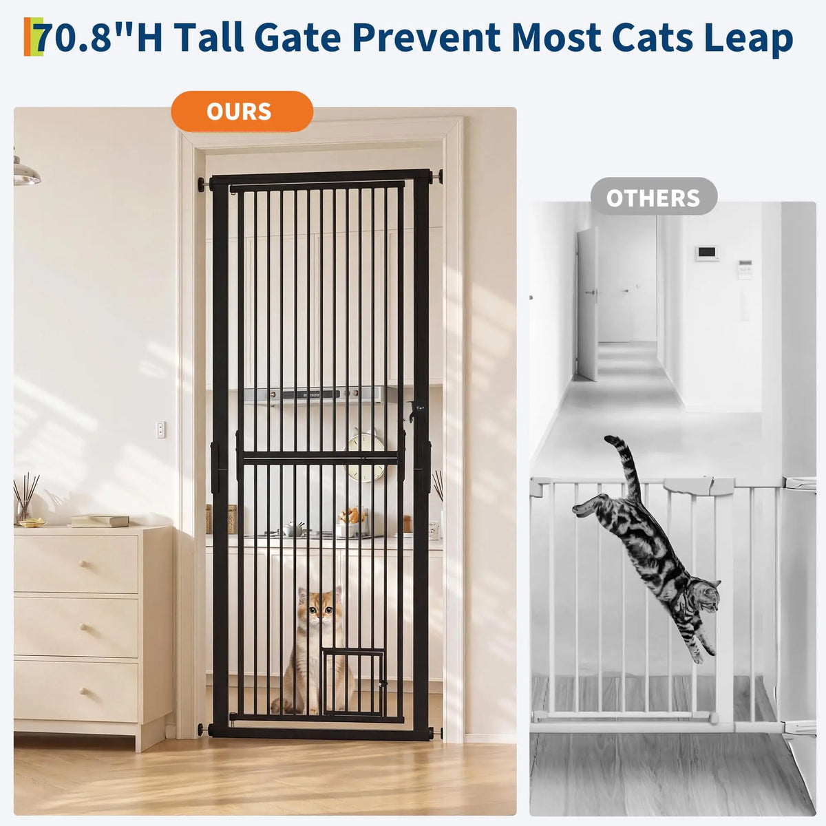 HiMISS Extra Tall Adjustable Pressure Mounted Pet Gate