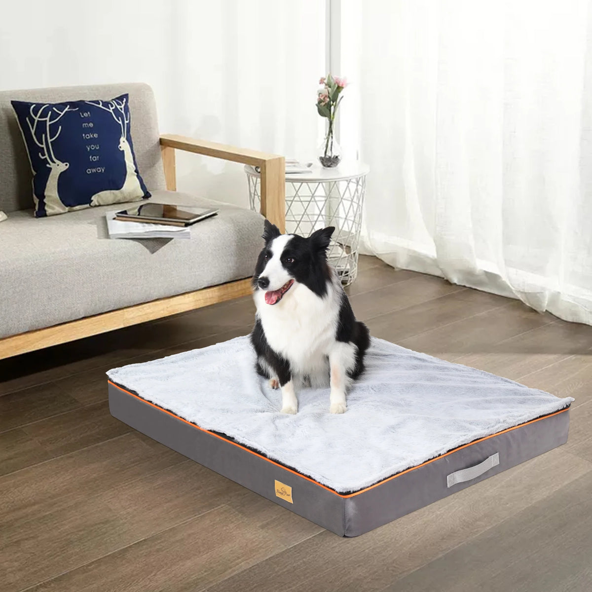 BINGOPAW Orthopedic Padded Dog Bed With Washable Cover Foam Cushion