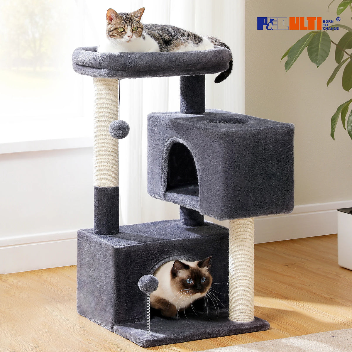 Pawz Road Multi Tier Cat Tree With Sisal Scratching Posts
