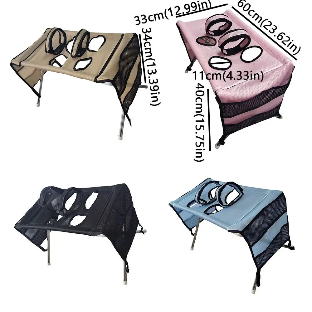 Folding Pet Grooming Hammock Anti-Scratch Quick Drying Pet Washing Station Sturdy with Support Frame Cat Bathing Rack