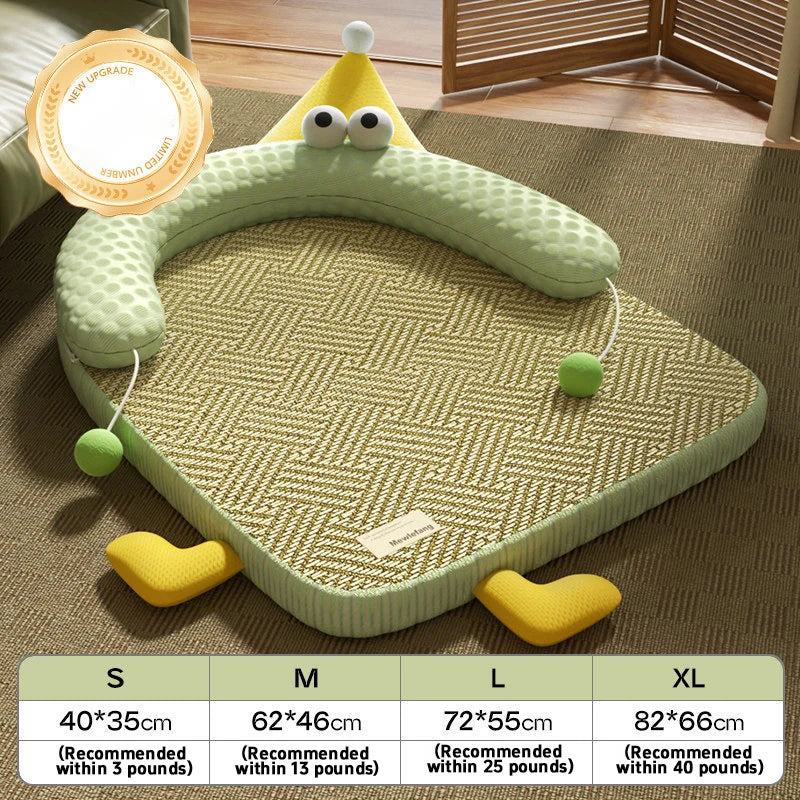 Summer Rattan Cool Mats Pet Sleeping Mats Cat And Dog Beds Cool And Breathable Removable Easy To Clean Suitable For All Seasons