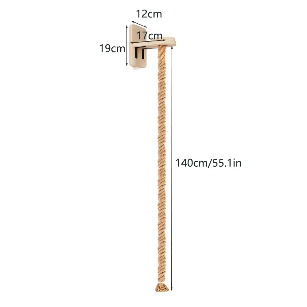 Wall Mounted Cat Climbing Shelf With Sisal Scratching Post