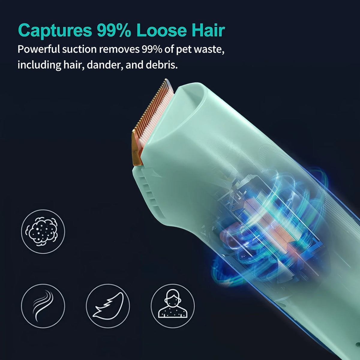 Pet Grooming Vacuum Kit With Powerful Suction Clipper