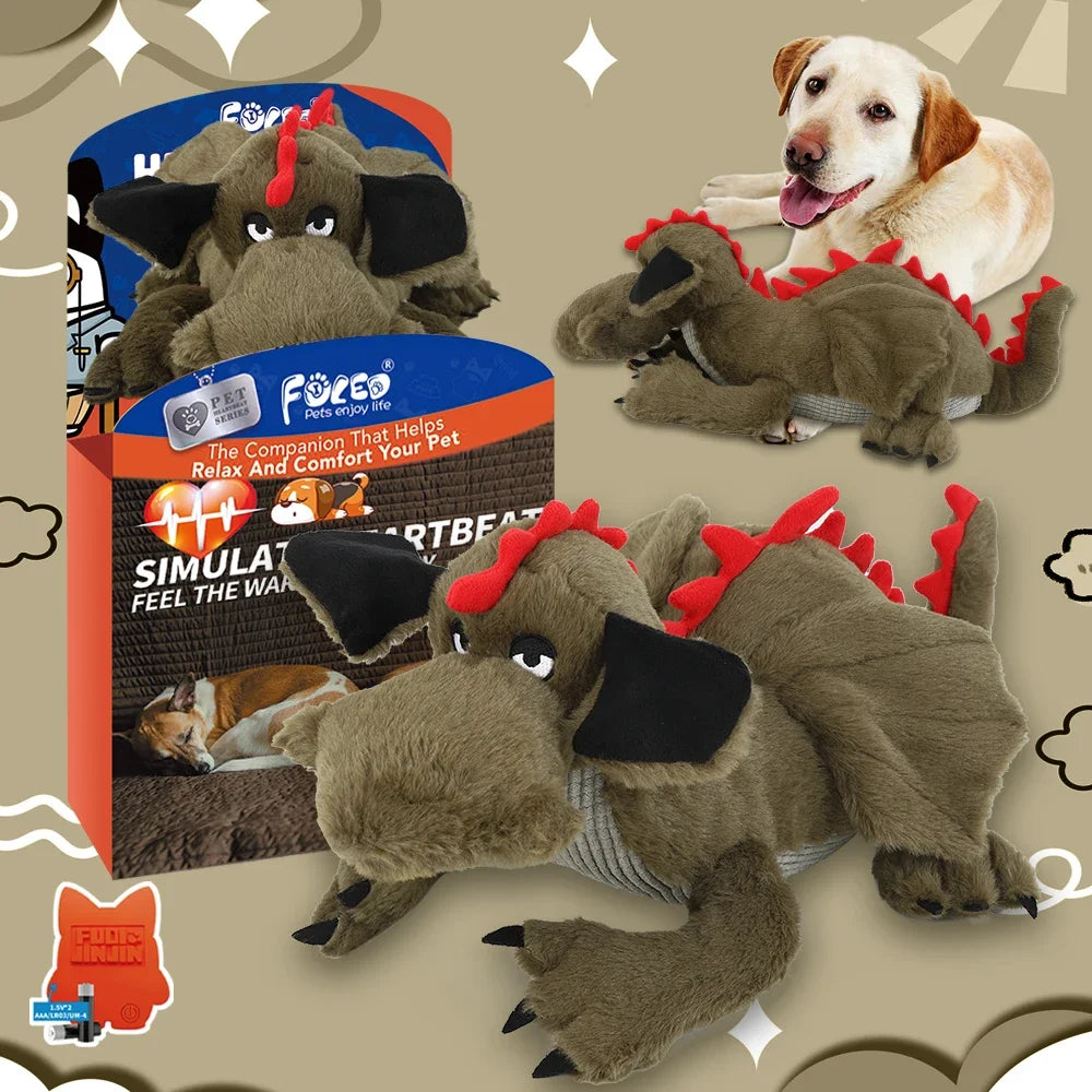 Fire Dragon Heartbeat Plush Interactive Dog Training Toy