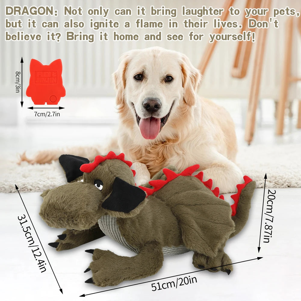 Fire Dragon Heartbeat Plush Interactive Dog Training Toy